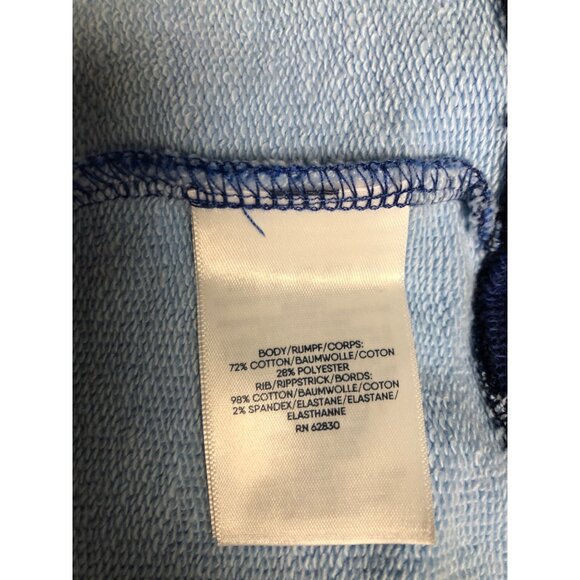 Lands End Serious Sweats Womens Sz Large 14-16 Blue Patchwork Print Long Sleeve - Picture 6 of 9